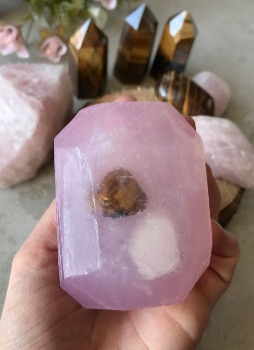 piedra cuarzo rosa ojo de tigre