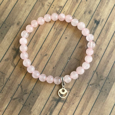 Pulsera de Cuarzo Rosa potenciada con selenita