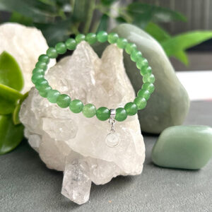 Pulsera elasticada de Aventurina (terminación en plata)