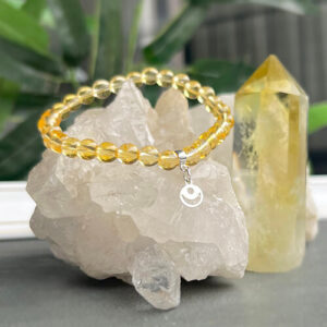 Pulsera elasticada Citrino (cubre nudo de plata)
