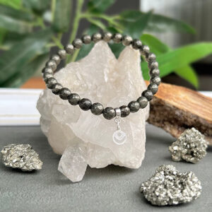 Pulsera elasticada de Pirita (terminación en plata)